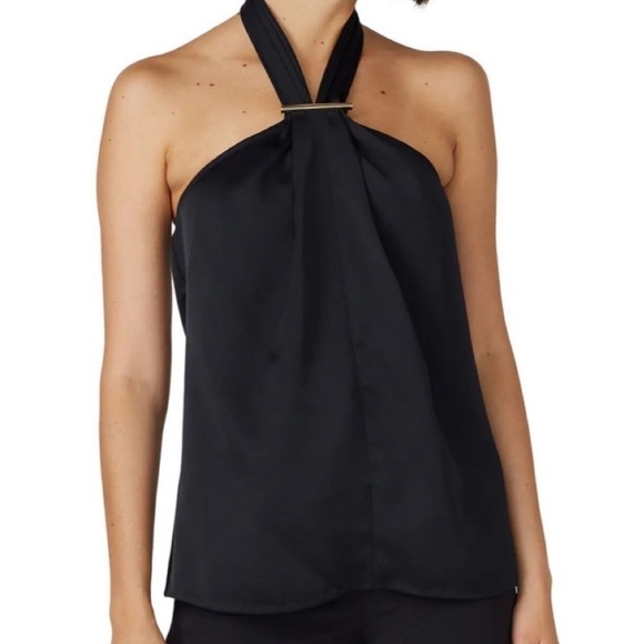 Jason Wu Front Bar Black Halter Top Size 12 - Picture 1 of 10